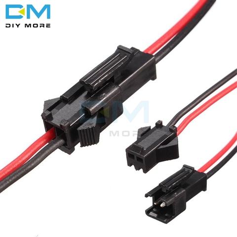 5 pares 10CM/15CM/30CM 3mm de largo JST SM 2 pines cable macho a hembra conector para cinta de luz LED controlador de lámpara Kit de 2PIN ► Foto 1/6