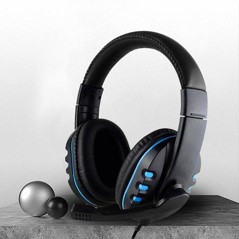 Auriculares de 3,5mm, juegos por cable de auriculares de sonido envolvente Bass auriculares para PS4 Estación de juego 4 Juego Chat PC computadora con micrófono ► Foto 1/1