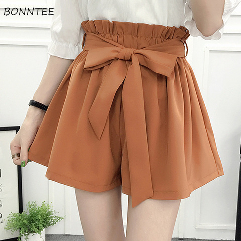 Pantalones cortos de gasa de cintura alta para mujer, Shorts holgados de  estilo coreano, a la moda, elegantes con cremallera, SHT046, novedad de  2021 - AliExpress