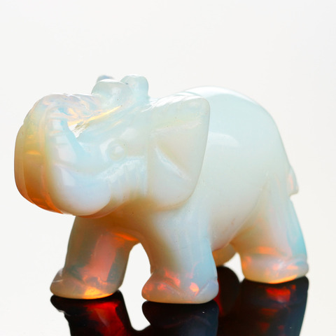 Opal Opalite Elefante de piedra Natural ojo de Tigre tallado 1.5 pulgadas Estatuilla Chakra Healing Bolas de Cristal Feng Shui Reiki Bolsa Libre ► Foto 1/6