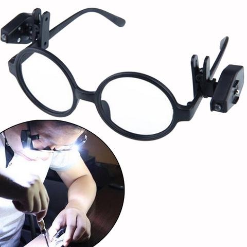 Flexible LED Eyeglass clip en luz del libro ajustable para gafas y Herramientas portátil universal mini noche libro de lectura luces ► Foto 1/6