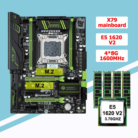 HUANANZHI V2.49 X79 placa base CPU RAM paquete descuento X79 placa base CPU Xeon E5 1620 V2 RAM 32G(4*8G) RECC 2 años de garantía ► Foto 1/6