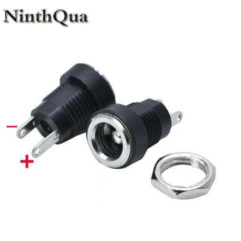 Adaptador de enchufe de Panel hembra, 2/5/10 Uds., 2,1 5,5 x/5,5x2,5mm, fuente de alimentación de toma de CC, Conector de montura de Panel, 2 terminales tipo DC ► Foto 1/6
