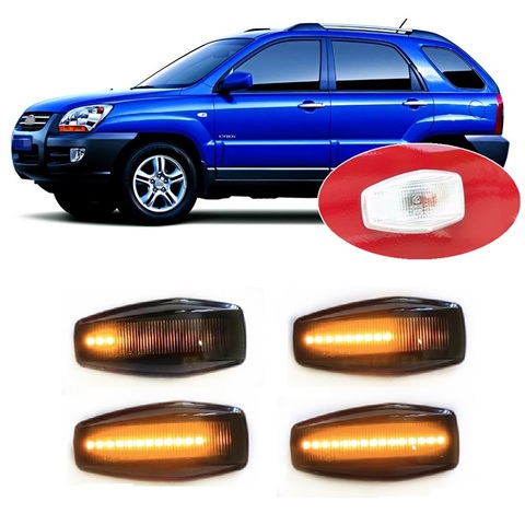 Para Kia Sportage JE KM 2004-2010 lámpara LED dinámica indicador lateral de la luz de señal de accesorios ► Foto 1/3