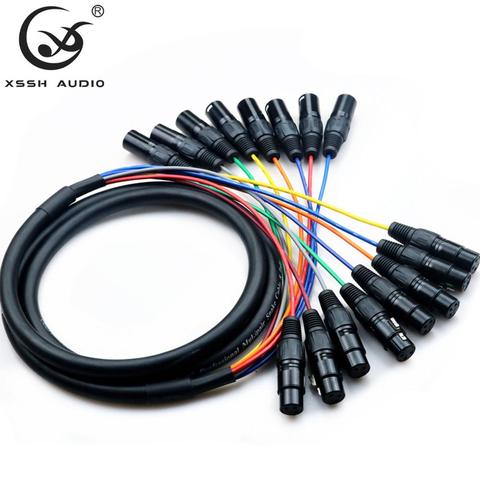 XSSH audio M/F 8 canales profesional Multi-Media Snake Cable 8 pares macho a hembra 3 Pin XLR balanceado Cable de extensión para Audio ► Foto 1/6