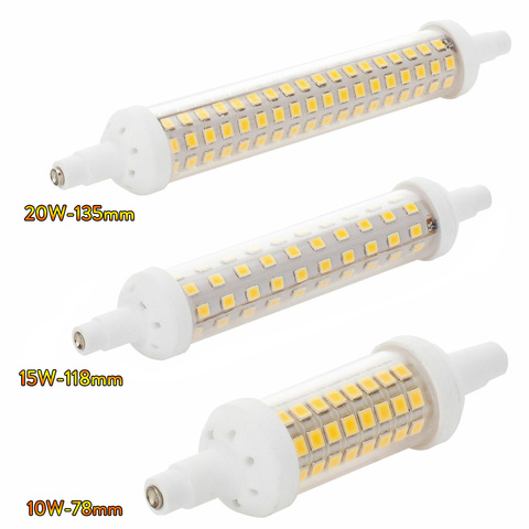 Lámparas LED de inundación R7S, 10w, 15w, 20w, SMD 2835, 78mm, 118mm, 135mm, bombilla LED regulable, 220V, reemplazo de luz halógena ahorradora de energía ► Foto 1/6