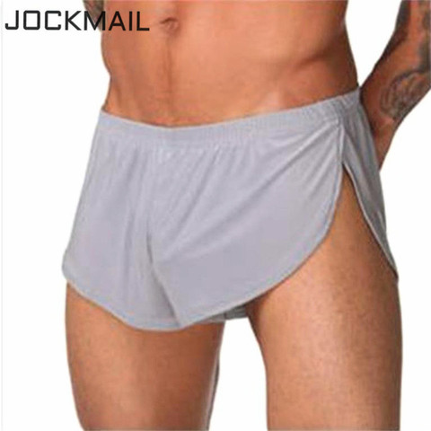 JOCKMAIL de los hombres de la marca de hombres Sexy ropa interior boxer shorts hielo Lounge de seda los hombres bañadores ropa de dormir de Casa Gay ropa interior ► Foto 1/6