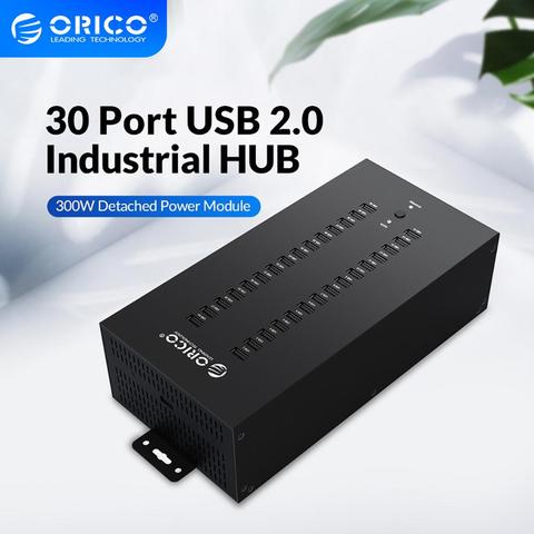 Hub USB2.0 Industrial ORICO 30 puertos para lector de tarjetas SD TF disco U prueba de datos por lotes copia-Negro ► Foto 1/6