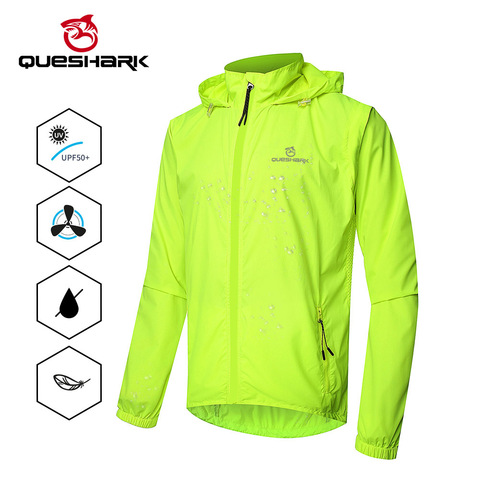 QUESHARK-chaquetas de ciclismo a prueba de viento para hombre y mujer, ropa impermeable para ciclismo, camisetas de manga larga, chaleco sin mangas ► Foto 1/6