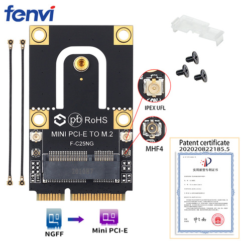 Adaptador M.2 NGFF a Mini PCI-E (PCIe + USB), Wifi, Bluetooth, tarjeta Wlan inalámbrica, AX200, 9260, 8265, 8260, para ordenador portátil y PC, nuevo tipo ► Foto 1/6