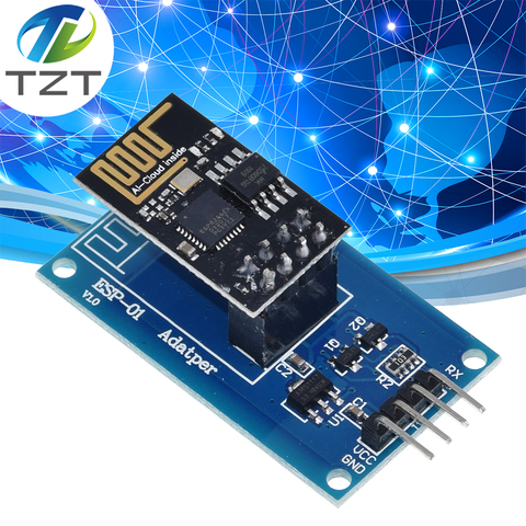 TZT ESP8266 ESP-01 serie de WiFi del adaptador inalámbrico módulo 3,3 V 5V Esp01 fuga adaptadores de PCB Compatible con Arduino ► Foto 1/6