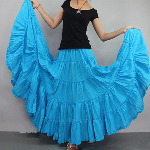 Vestido de Flamenco de cintura alta para mujer, ropa elegante de algodón de 11 colores, estilo Gypsy, Bullfight español, Flamenco, actuación de baile ► Foto 1/6