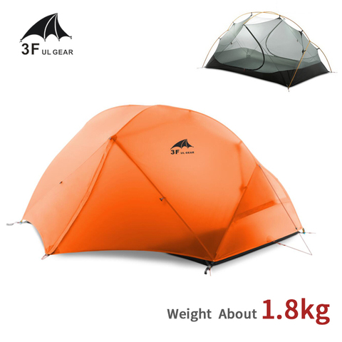 3F-UL GEAR Cloud 2, tienda de doble capa ligera para 2 personas, para acampar al aire libre, portátil, 15D/210T, impermeable, resistente al viento, 3 en 1 ► Foto 1/6