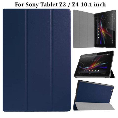 Cubierta inteligente caso para Sony Xperia Z4 Tablet SGP712 10 1 pulgadas protectora abatible con soporte para Funda Sony Z2 Z4 Tablet caso ► Foto 1/6