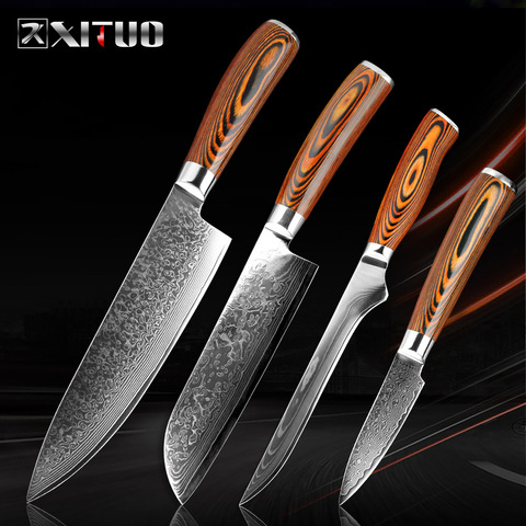 XITUO-cuchillo de Chef de cocina de acero damasco, herramienta profesional de pelado afilado japonés de 67 capas, cuchillo de carnicero Satoku, cocina de utilidad ► Foto 1/6