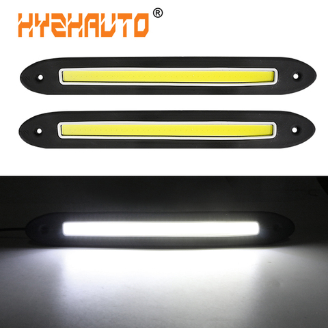 HYZHAUTO-Lámpara LED antiniebla DRL para coche, luz de circulación diurna COB resistente al agua, Flexible, de conducción, color blanco, DC12V, 2 uds. ► Foto 1/6
