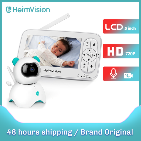 HeimVision-Monitor de bebé HMA36MQ, 5,0 pulgadas, cámara inalámbrica, vídeo, 720P, HD, visión nocturna, cámara de temperatura para dormir ► Foto 1/6