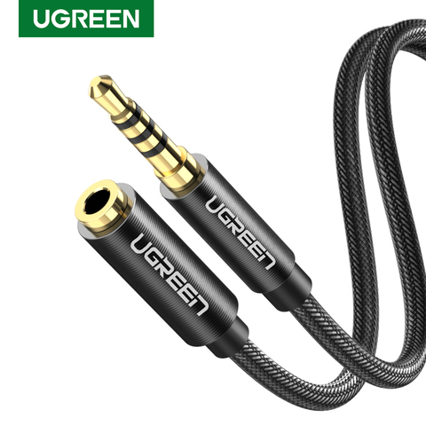 UGREEN-Cable de extensión macho a hembra, 3,5mm, con micrófono, adaptador de Audio estéreo, Compatible con iPhone, iPad, Smartphones y Tablet ► Foto 1/6