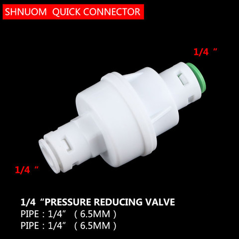 Válvula de alivio de agua RO, regulador reductor de presión, manguera OD de 1/4 