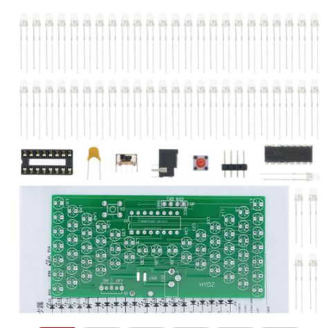 Kit de reloj de arena electrónico de 5V, divertidos Kits de producción eléctrica, preciso, con lámparas LED, placa PCB de doble capa, 84x40mm ► Foto 1/1