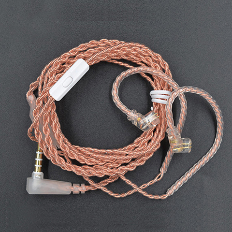 Nuevo Cable dedicado KZ zsnn/ZST/ES4/ZSR/ES3/ZS10/AS10/BA10 0,75mm Cable mejorado de 2 pines reemplazar Cable 2 pines Ues para auriculares KZ ► Foto 1/6