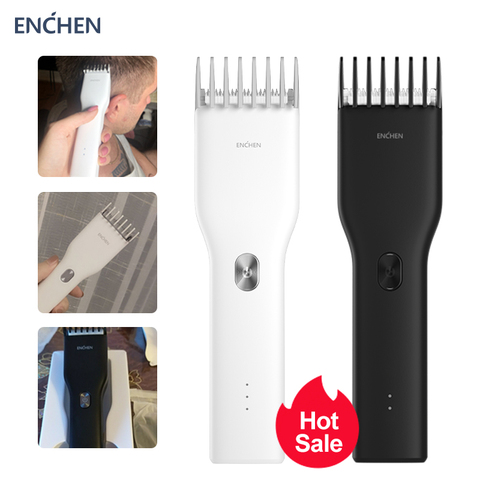 ENCHEN-cortadora de pelo eléctrica para hombre, afeitadora inalámbrica para adultos, profesional, con peine ajustable ► Foto 1/6