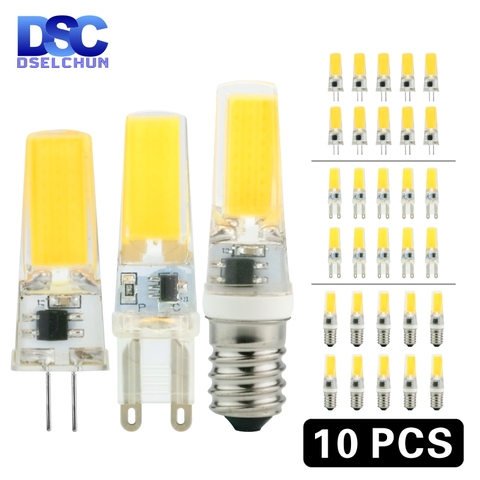 10 unidades/lote de bombillas LED G4 G9 E14, 3W, 6W, CA/CC, 12V, 220V, foco de luz LED, iluminación de araña, reemplazo de lámparas halógenas de 30W y 60W ► Foto 1/6
