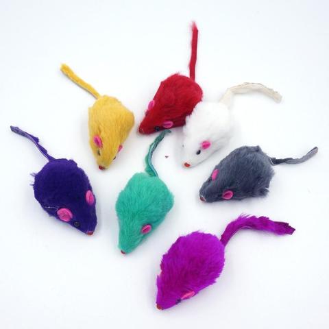 ANGRLY-Gato de ratón falso creativo, juguetes baratos, Mini, divertidos, para gatos, gatitos, multicolor, tamaño aleatorio, 5x2Cm, 5 uds. ► Foto 1/6