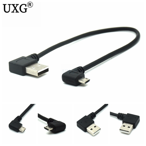 Cable extensor de carga de 25CM, en ángulo izquierdo-derecho 90 grados, USB 2,0 A macho A Micro USB B macho, sincronización de datos de ángulo izquierdo y derecho ► Foto 1/6