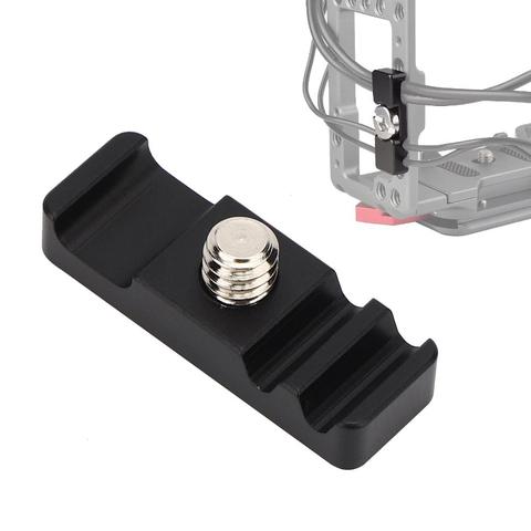 Abrazadera de Cable para cámara DSLR jaula portátil, Kit organizador de Clip de Cable de ajuste de placa L con tornillo de 1/4 pulgadas Universal para cámara réflex digital ► Foto 1/6