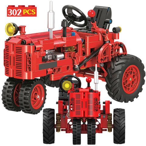 Creator City, Tractor clásico a la moda, coche de bloques de construcción, Tractor técnico para caminar, camión, juguete de bloques para niños ► Foto 1/6