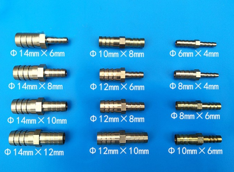 Conector de púas para manguera, Conector de tuberías de latón reductor, adaptador de conector de Gas y combustible de aire, 1 unidad, 4, 5, 6, 8, 10, 12, 14, 16 y 19mm ► Foto 1/1