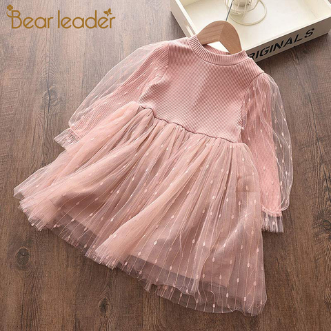 Vestido de malla con diseño de líder de oso para niñas, vestido de fiesta infantil, Vestidos infantiles, vestido de malla con tutú, vestido de princesa informal para niñas ► Foto 1/6