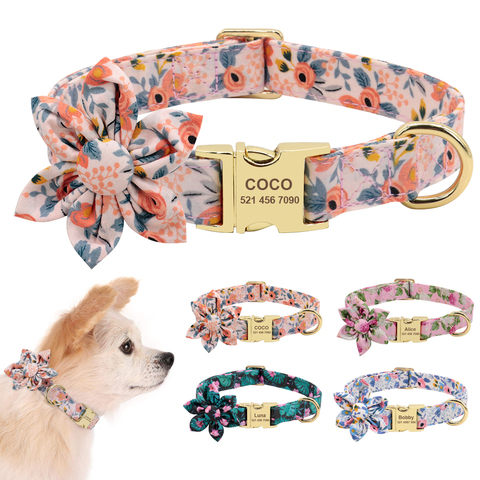 Collar de perro personalizado de Nylon etiqueta para la mascota perro Collar grabado cachorro gato ID Placa de etiqueta collares para perros pequeños medianos grandes ► Foto 1/6