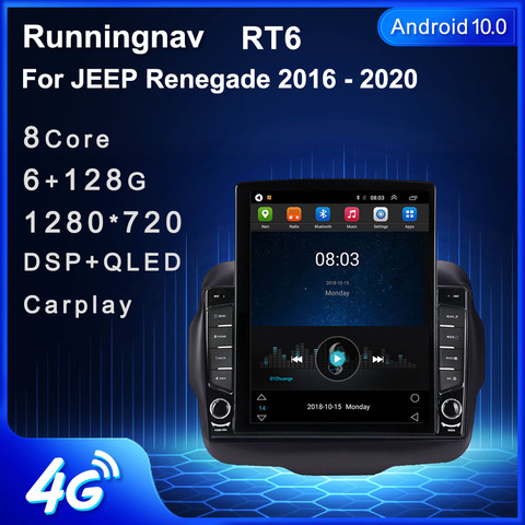 Radio Multimedia con GPS para coche, Radio con reproductor, Android 9,7, 10,1 pulgadas, navegador, RDS, SIN dvd, para JEEP Renegade 2016 ► Foto 1/6