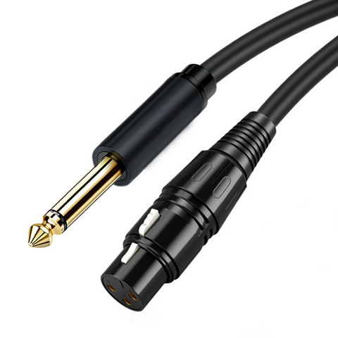 Cable de Audio Cable Canon XLR hembra a conector Jack de 6,35mm conector macho chapados en oro para el instrumento de la guitarra Microhone bajo 1m2m3m5m ► Foto 1/6