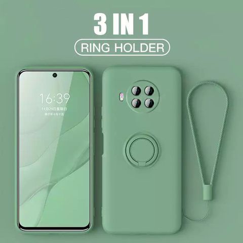 LOVECOM-Soporte de anillo de silicona líquida, funda de teléfono para Xiaomi POCO X3, NFC, 10 T Lite, Redmi Note 9 Pro, K30 Pro, funda trasera con correa suave ► Foto 1/6