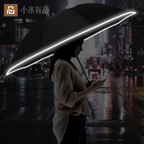 YouPin-paraguas plegable totalmente automático para hombre y mujer, sombrilla de prevención de salpicaduras con luz LED, esqueleto resistente al viento y al viento ► Foto 1/6