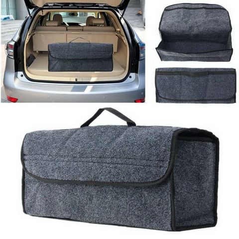 Tela de fieltro de gran capacidad, duradera, más grande, asiento de coche, trasero, bolsa organizadora para almacenamiento, bolsa de maletero ► Foto 1/6