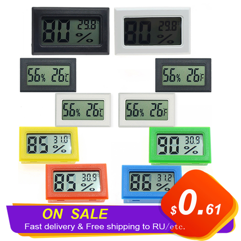 Mini higrómetro Digital LCD para interiores, medidor electrónico de  temperatura y humedad, Sensor, estación meteorológica, higrómetro
