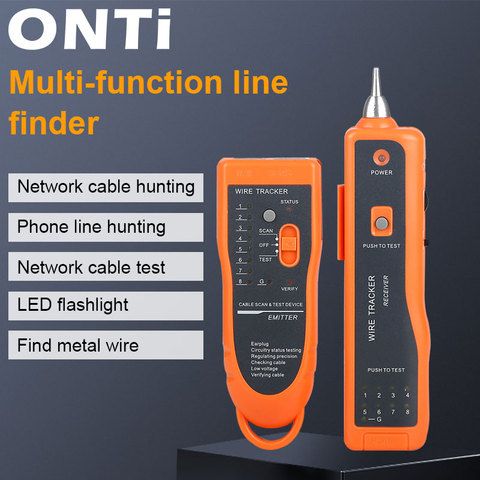 ONTi RJ11 RJ45 Cat5 Cat6, rastreador de Cable telefónico, rastreador de tóner, Detector de probador de Cable de red LAN Ethernet, buscador de línea ► Foto 1/5