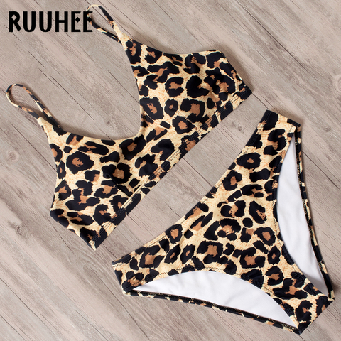 RUUHEE-Bikini brasileño con Push-Up para mujer, traje de baño con estampado de leopardo, ropa de playa 2022 ► Foto 1/6