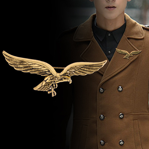 De moda coreana nueva broches de oro alas de águila forma broche hebilla de bufanda de solapa de Metal Pin para la camisa de los hombres, Collar de accesorios ► Foto 1/6