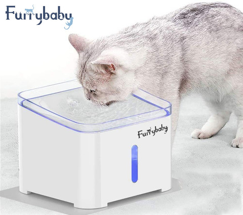 Para fuente de agua para gato 2L automático dosificador de agua para perro eléctrico LED iluminación USB gato fuente agua potable agua tazón de bebedero ► Foto 1/6