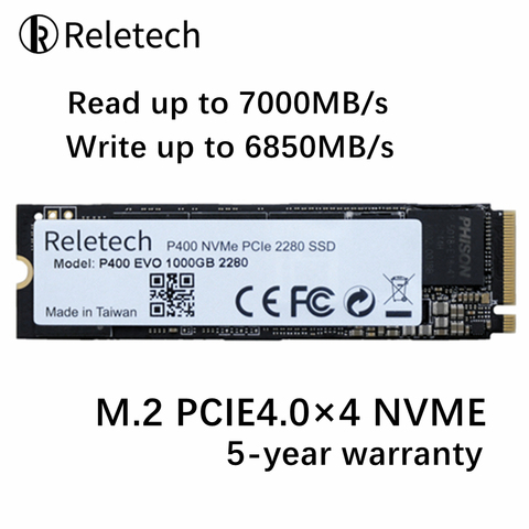 Reletech-unidad de estado sólido para ordenador portátil de escritorio, unidad Flash de supervelocidad, M.2 P400 EVO ssd NVMe PCIE 4,0x4 1tb 2tb 2280 7000 MB/s NAND ► Foto 1/6