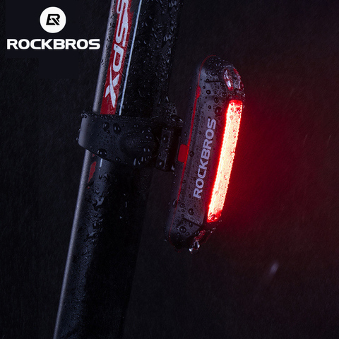 ROCKBROS-luz trasera para bicicleta de montaña, tija de sillín recargable vía USB, superbrillante, Led roja ► Foto 1/6