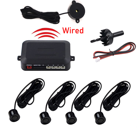 Kit de sensores de aparcamiento de coche, 2-4 sensores de timbre, 22mm, Radar de marcha atrás, sistema de sonda indicadora de alerta de sonido, 12V ► Foto 1/6