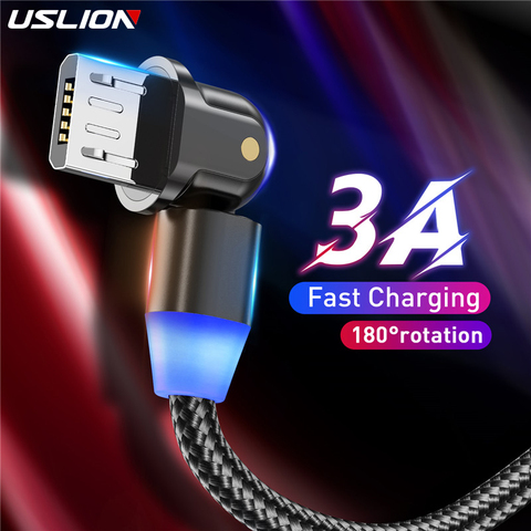 USLION-Cable Microusb de carga rápida para teléfono móvil, Cable de datos de carga para Samsung, Xiaomi, Redmi Note 5 Pro ► Foto 1/6