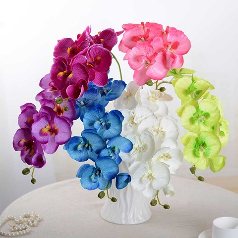 3D mariposa Artificial de la orquídea flores falso polilla flor de la orquídea para casa decoración de boda DIY toque Real hogar Decoración ► Foto 1/6