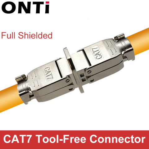 ONTi Cat7-Adaptador de empalme extensor de Cable, caja de conexión, Conector de Cable Lan RJ45, conexión libre de herramientas totalmente blindada ► Foto 1/6
